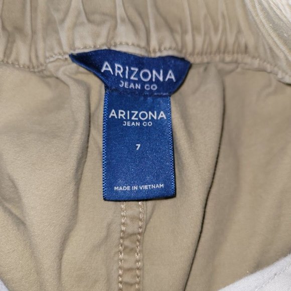 Arizona Jeans Co Boys Khaki  Elastic Waist Cargo Pants Size 7 - Picture 12 of 13
